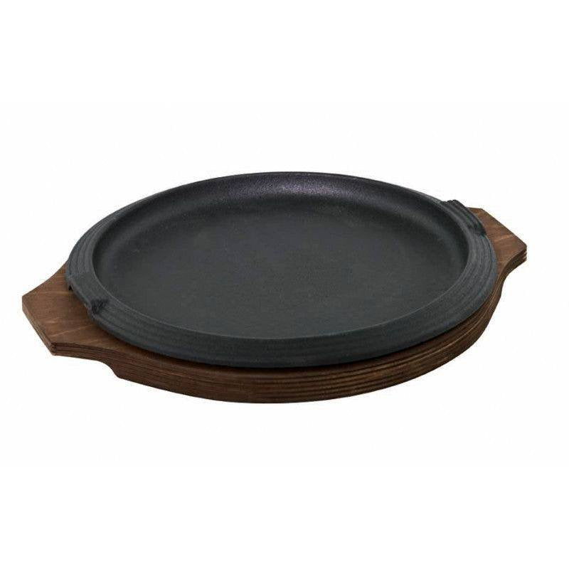 31 cm - Ilsa Basic Plat En Fonte Avec Support En Bois