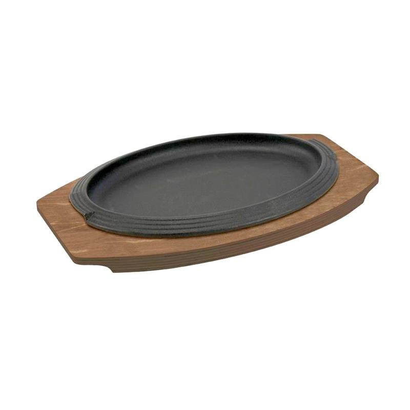 28X19 Cm Ilsa Basic Piatto In Ghisa Con Supporto In Legno