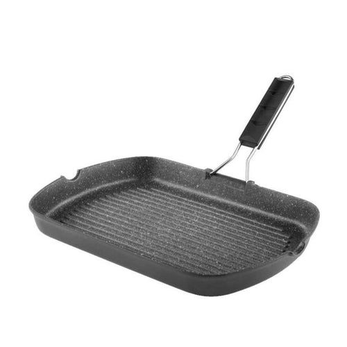 25X35 Cm Ilsa Marmorella Bistecchiera Rettangolare In Alluminio Effetto Pietra