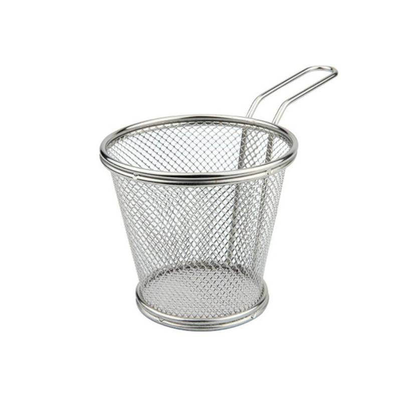 10 Cm Ilsa Mini Cestello Porta Snack Rotondo In Acciaio Inox 18 10