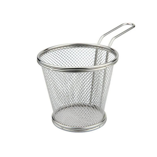 12 Cm Ilsa Mini Cestello Porta Snack Rotondo In Acciaio Inox 18 10