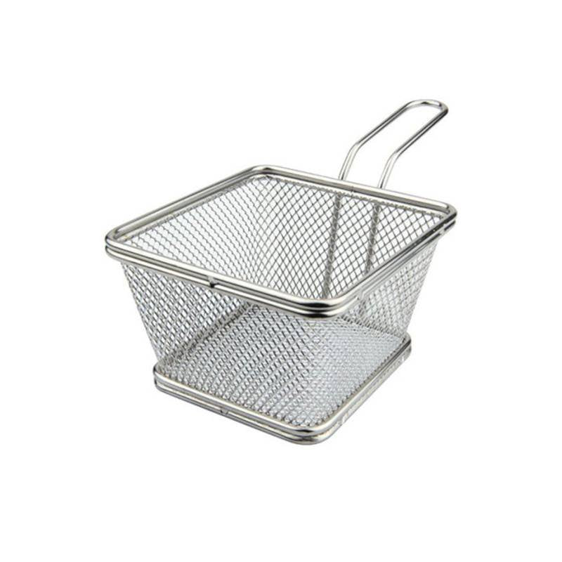 10 Cm Ilsa Mini Cestello Porta Snack Quadrato In Acciaio Inox 18 10