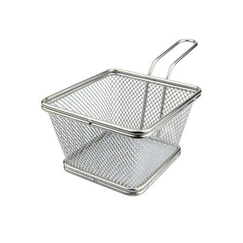 12 Cm Ilsa Mini Cestello Porta Snack Quadrato In Acciaio Inox 18 10