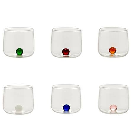 10 Cl Zafferano Bilia Junior Bicchiere Liquore Bilia Colorata In Vetro Borosilicato Set 6 Pezzi