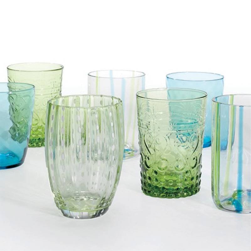 Zafferano Melting Pot Bicchiere Acqua In Vetro Set 6 Pezzi