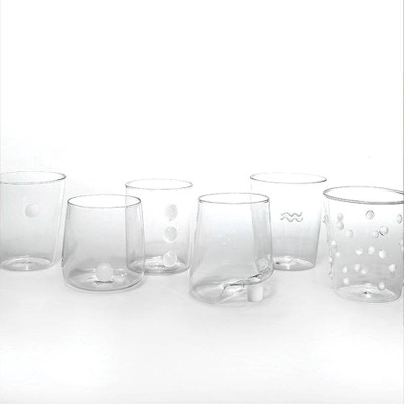 Zafferano Melting Pot Bicchiere Acqua In Vetro Set 6 Pezzi