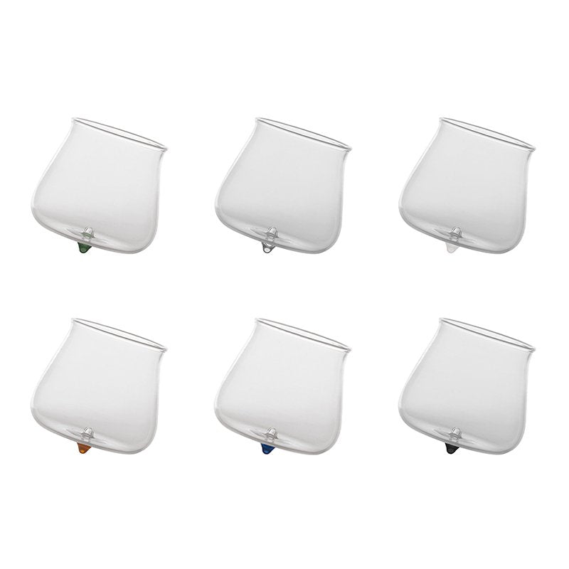 40 Cl Zafferano Pirolo Bicchiere Acqua Punta In Vetro Borosilicato Set 6 Pezzi