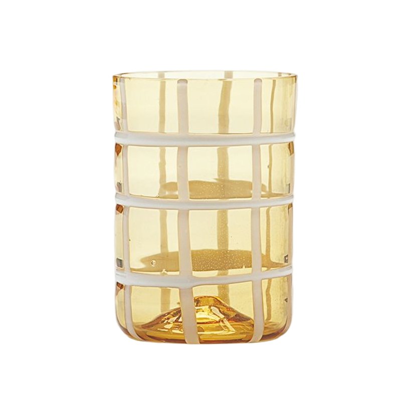 35 Cl Zafferano Twiddle Bicchiere Acqua A Righe In Vetro Soffiato Set 6 Pezzi
