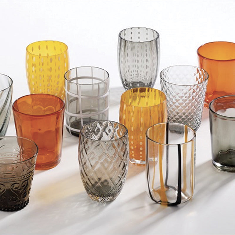 Zafferano Melting Pot Bicchiere Acqua In Vetro Set 6 Pezzi