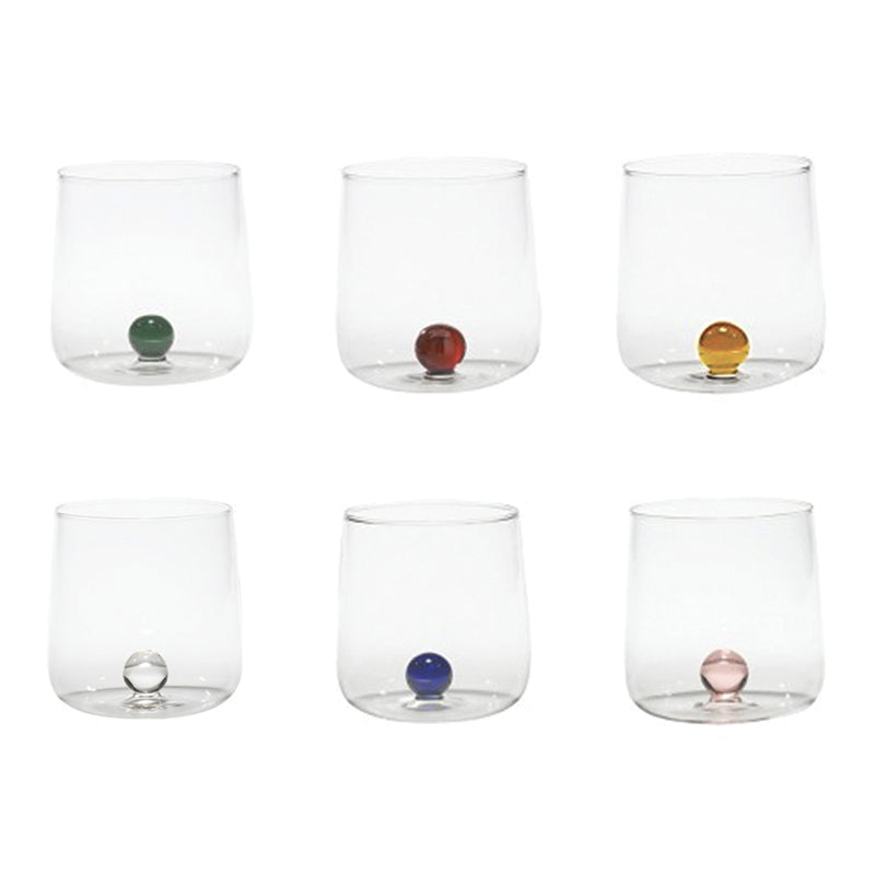 44 Cl Zafferano Bilia Bicchiere Acqua Bilia Colorata In Vetro Borosilicato Set 6 Pezzi