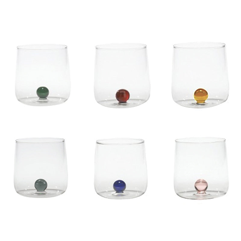44 Cl Zafferano Bilia Bicchiere Acqua Bilia Colorata In Vetro Borosilicato Set 6 Pezzi
