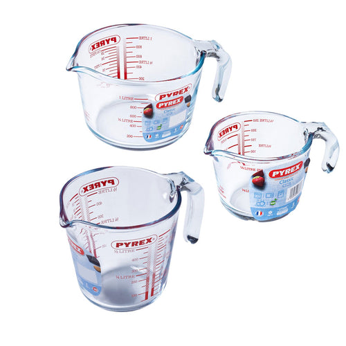 Pyrex Classic Caraffe Graduate In Vetro Set 3 Pezzi