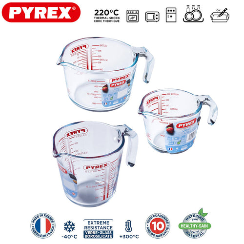 Pyrex Classic Caraffe Graduate In Vetro Set 3 Pezzi