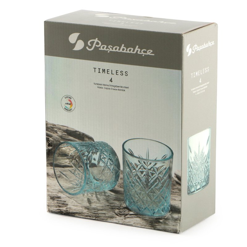 34 5 Cl Pasabahce Timeless Bicchiere Acqua In Vetro Set 4 Pezzi