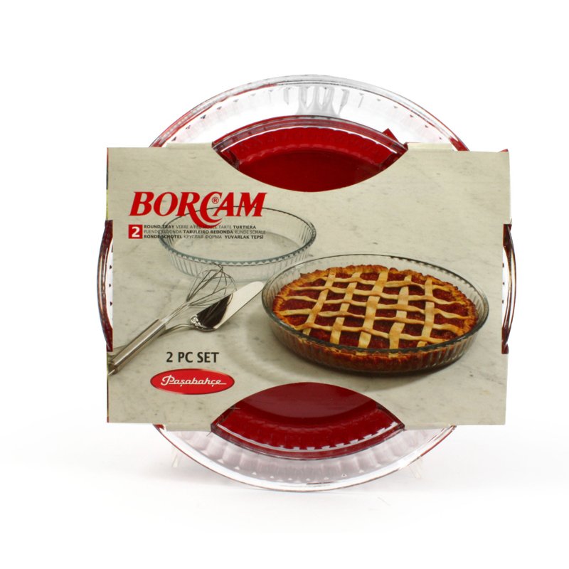 Pasabahce Borcam Set Tortiere Rotonde In Vetro Borosilicato Set 2 Pz
