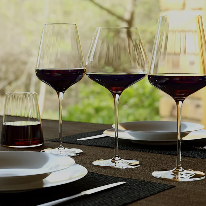 64 Cl Stolzle Lausitz Symphony Calice Vino Rosso Bordeaux In Vetro Set 6 Pezzi