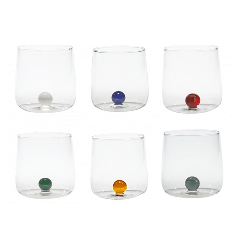 44 Cl Zafferano Bilia Bicchiere Acqua Bilia Colorata In Vetro Borosilicato Set 6 Pezzi
