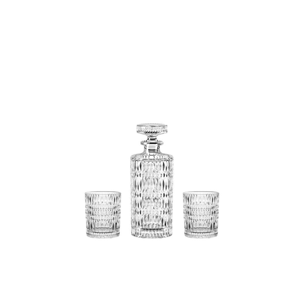 Nachtmann Ethno Set Whisky Decanter e Bicchieri In Vetro Cristallino - Set 3 Pz