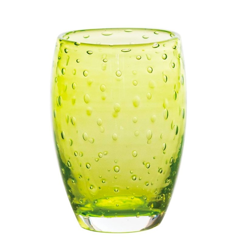 35 Cl Zafferano Bolicante Bicchiere Acqua Bolle In Vetro Soffiato Set 6 Pezzi