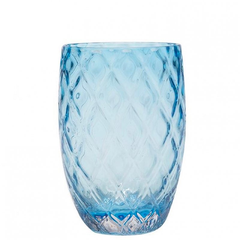 38 Cl Zafferano Losanghe Bicchiere Acqua In Vetro Soffiato Set 6 Pezzi