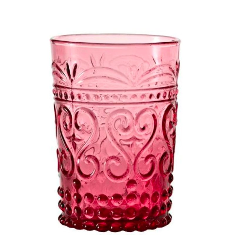 27 Cl Zafferano Provenzale Bicchiere Acqua Romantico In Rilievo In Vetro Set 6 Pezzi