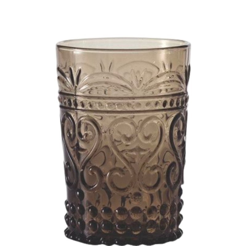 27 Cl Zafferano Provenzale Bicchiere Acqua Romantico In Rilievo In Vetro Set 6 Pezzi