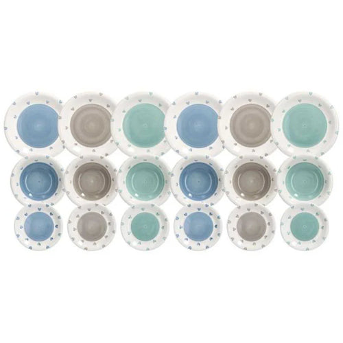 Zafferano Perle Gläser (Rot, 6-tlg.) + Tognana Geschirrset aus Steinzeug (18-tlg.)