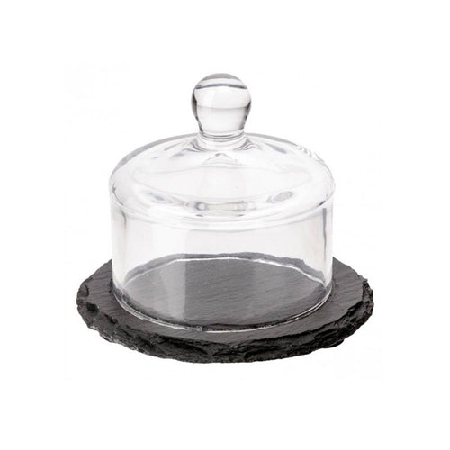 10 5 Cm Aps Piatto Presentazione In Ardesia Con Cloche In Vetro