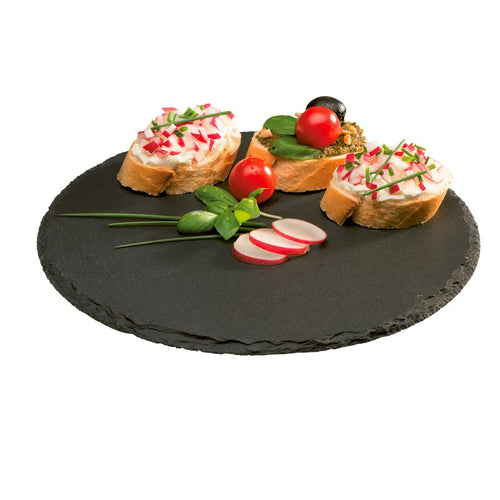 33 Cm Aps Piatto Vassoio Rotondo In Ardesia