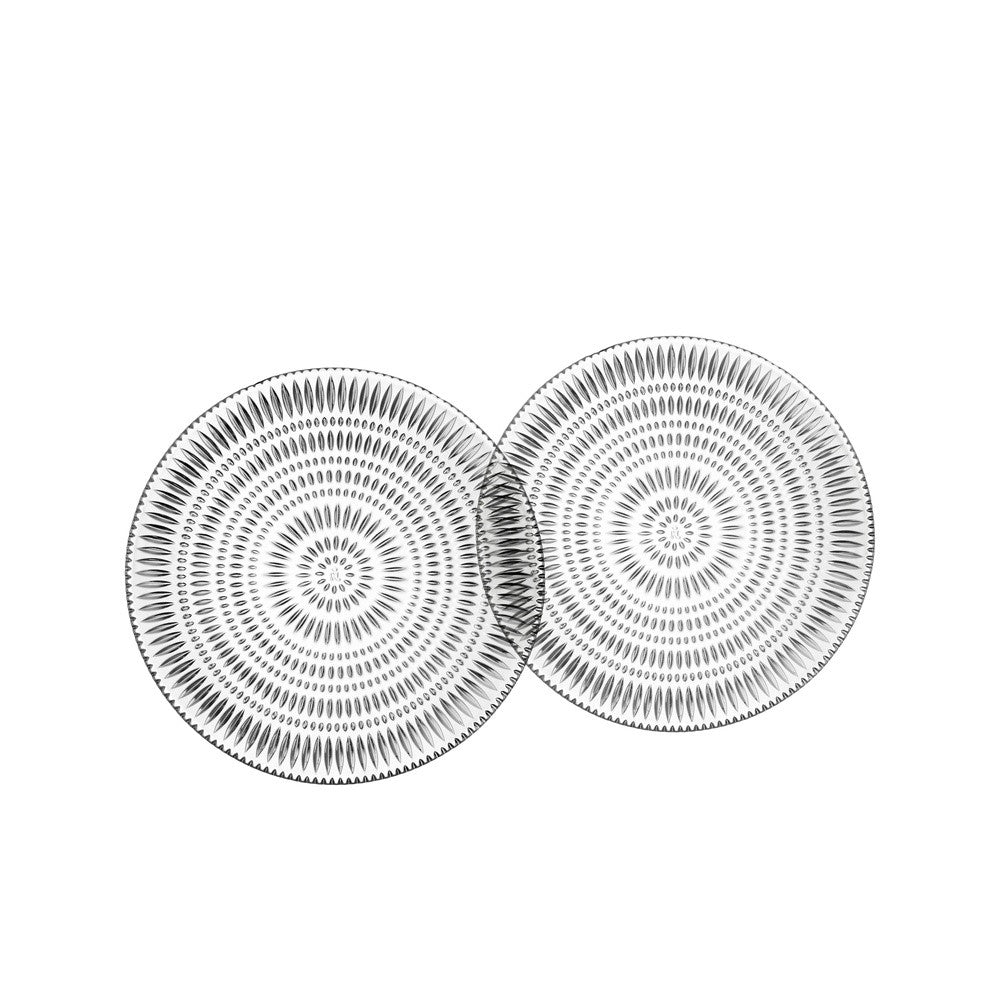 28 cm - Nachtmann Ethno Piatto Piano Presentazione In Vetro Cristallino - Set 2 Pz