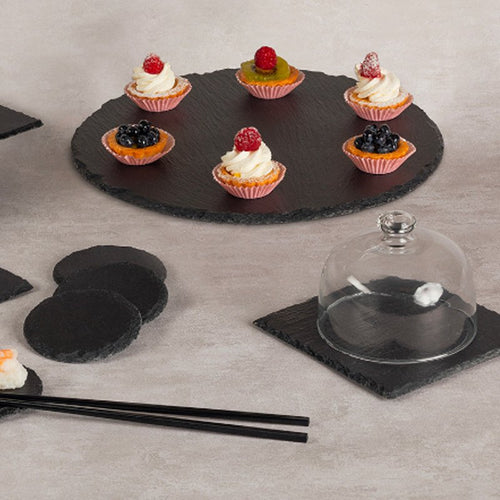 26 Cm Ilsa Piatto Vassoio Rotondo In Ardesia