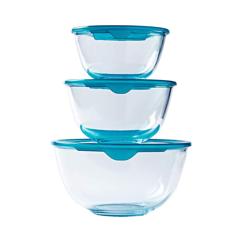 Pyrex Prep And Store Set Coppe Multiuso Con Coperchio In Vetro Borosilicato