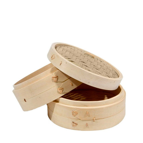 Ilsa Cuocivapore A 2 Ripiani In Bamboo Con Coperchio
