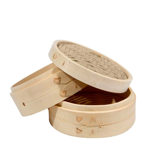 Ilsa Cuocivapore A 2 Ripiani In Bamboo Con Coperchio