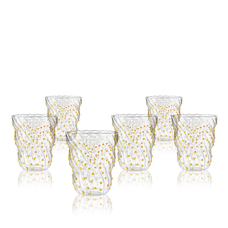 37 Cl Italesse Twist Pua Bicchiere Acqua In Vetro Borosilicato Set 6 Pezzi
