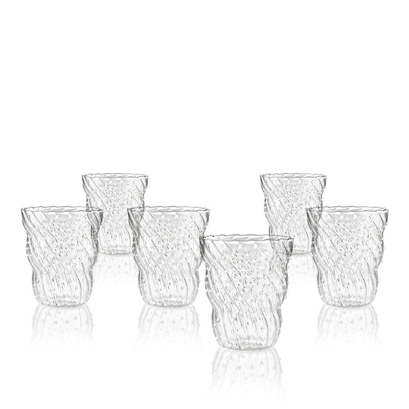 37 Cl Italesse Twist Pua Bicchiere Acqua In Vetro Borosilicato Set 6 Pezzi