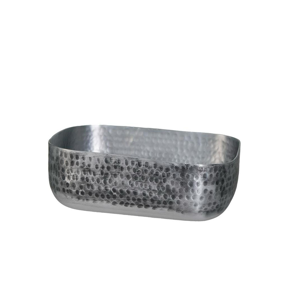 15.5x12 cm - Portofino Hammered Aluminum Bread Basket