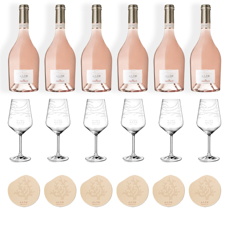 Alie Toscana Igt 2023 Cantina Frescobaldi Set 6 Bottiglie 6 Calici 6 Sottobicchieri