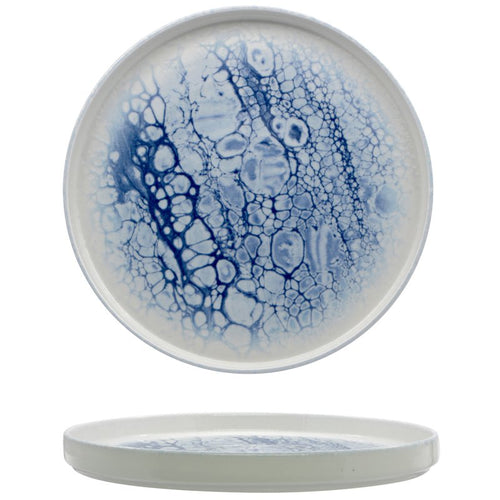 28 Cm Saturnia Bubble Piatto Piano Bordo Alto In Porcellana Set 6 Pz