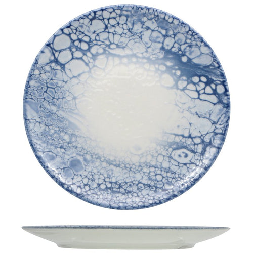 28 Cm Saturnia Bubble Piatto Piano In Porcellana Set 6 Pz