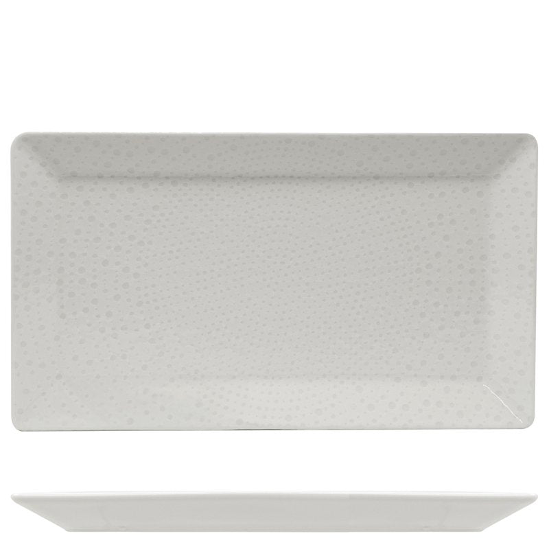 29X17 5 Cm Saturnia Nail Piatto Vassoio Rettangolare In Porcellana Set 6 Pz