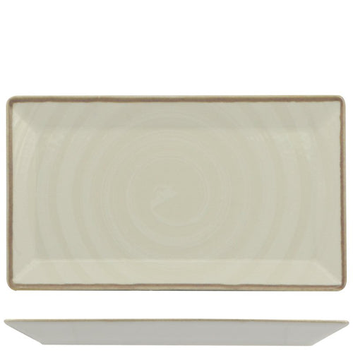29X17 5 Cm Saturnia Vortex Piatto Vassoio Rettangolare In Porcellana Set 6 Pz