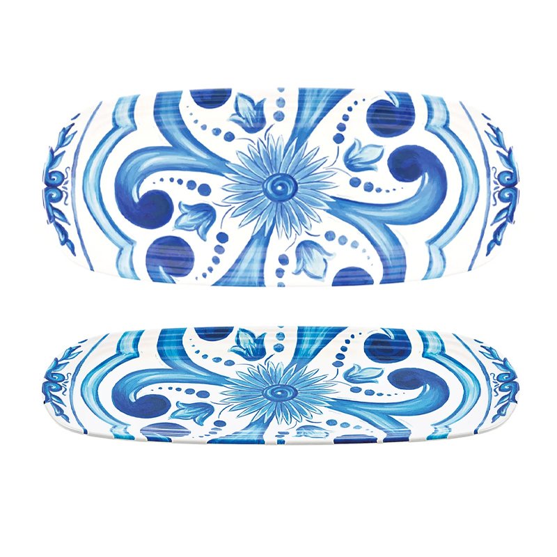 39 5X16 Cm Guzzini Blues Piatto Vassoio Rettangolare In Melamina Set 2 Pz