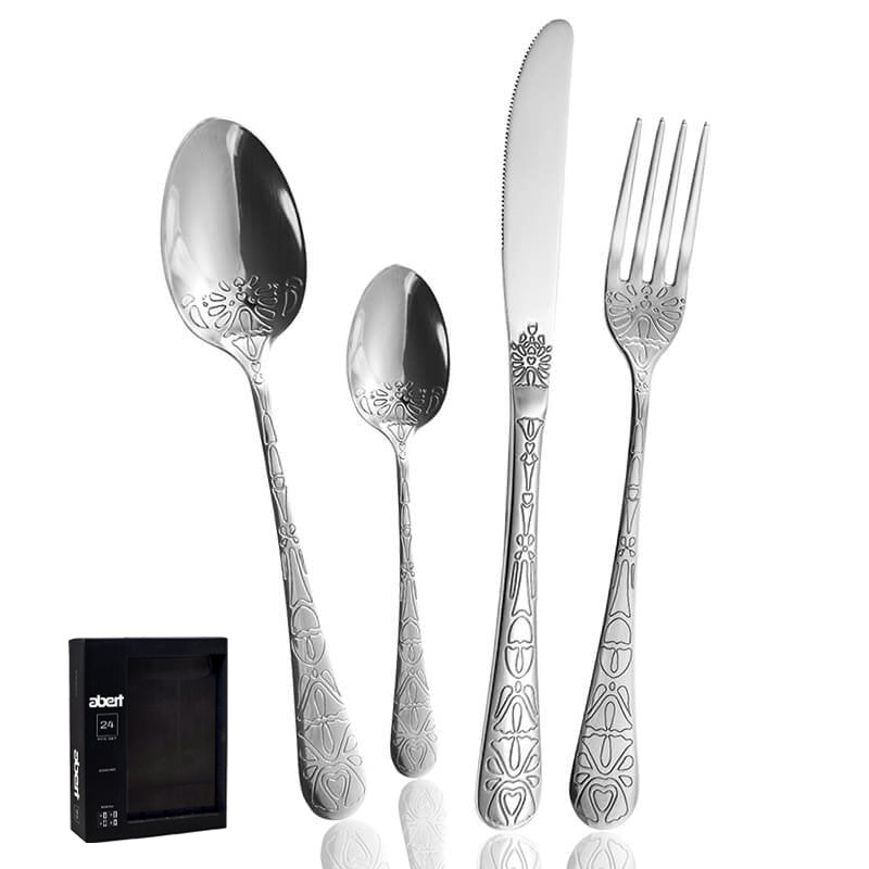 Abert Tattoo Servizio Posate In Acciaio Inox Set 24 Pz
