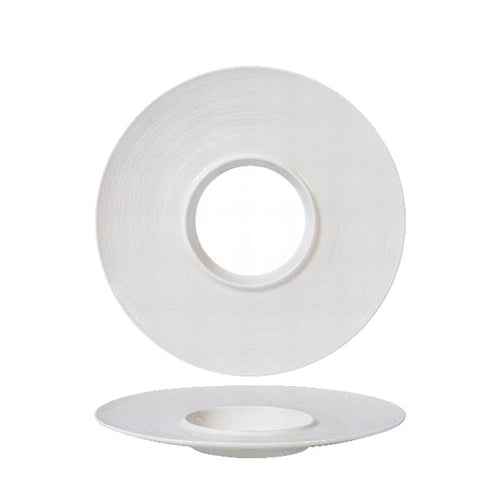 31 2 Cm Essentia Magnesium Plain Ring Piatto Presentazione Rotondo In Porcellana Set 2 Pz