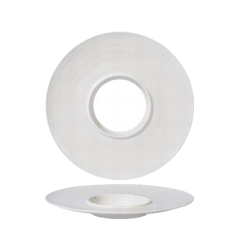 31 2 Cm Essentia Magnesium Plain Ring Piatto Presentazione Rotondo In Porcellana Set 2 Pz
