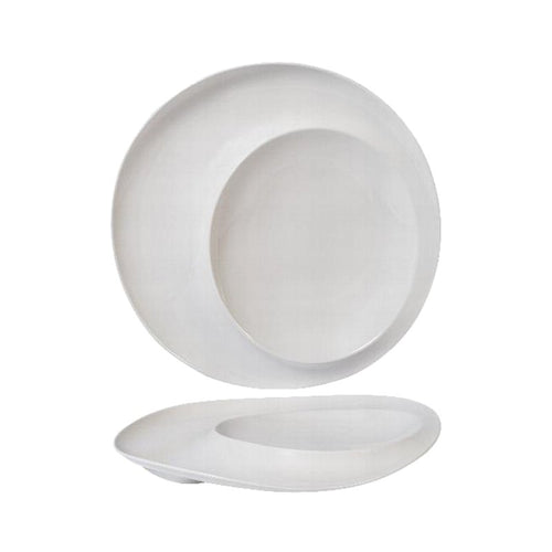 31 Cm Essentia Magnesium Eclipse Piatto Presentazione Rotondo In Porcellana Set 2 Pz