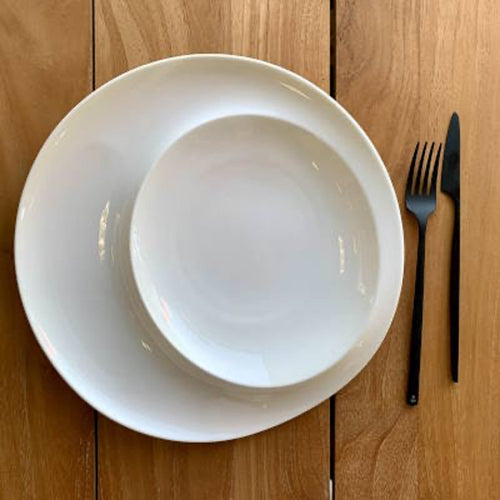 31 Cm Essentia Magnesium Eclipse Piatto Presentazione Rotondo In Porcellana Set 2 Pz