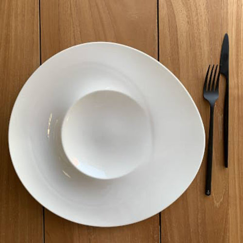 31 7 Cm Essentia Magnesium Orbit Piatto Presentazione Rotondo In Porcellana Set 2 Pz