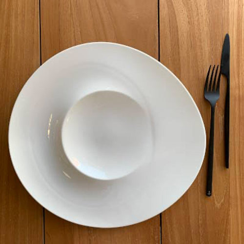 26 5 Cm Essentia Magnesium Orbit Piatto Presentazione Rotondo In Porcellana Set 2 Pz